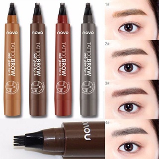 No.5247 Novo Tattoo Brow Tint My 4-Tip Brow โนโว เขียนคิ้วลายเส้น หัวแปรง 4 มิติ กันน้ำ กันเหงื่อ ติดทนนาน