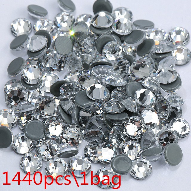1440 ชิ้น/ถุง SS4 - SS40 Clear Crystal hot fix Rhinestones | Shopee ...