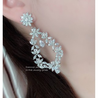 Diamond Earring ต่างหูเพชร ต่างหูออกงาน  ตกแต่งด้วยเพชร CZ แท้ งานสวยน่ารัก ดีไซส์เก๋มากๆค่ะ เพชรวิ้งที่สุด