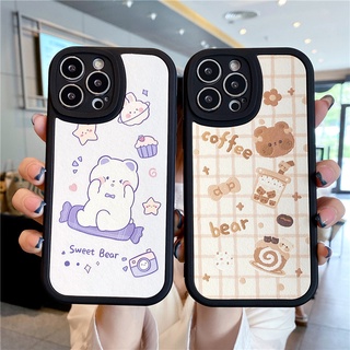 เคสโทรศัพท์มือถือหนัง ลายการ์ตูนหมีชานมไข่มุก สําหรับ Samsung A13 4G A12 4G A11 M11 A21S A10S M10S M22 A32 4G S21 FE A53 5G A23 A51 4G M40S M12 S22 A03 CORE A22 4G A73 5G