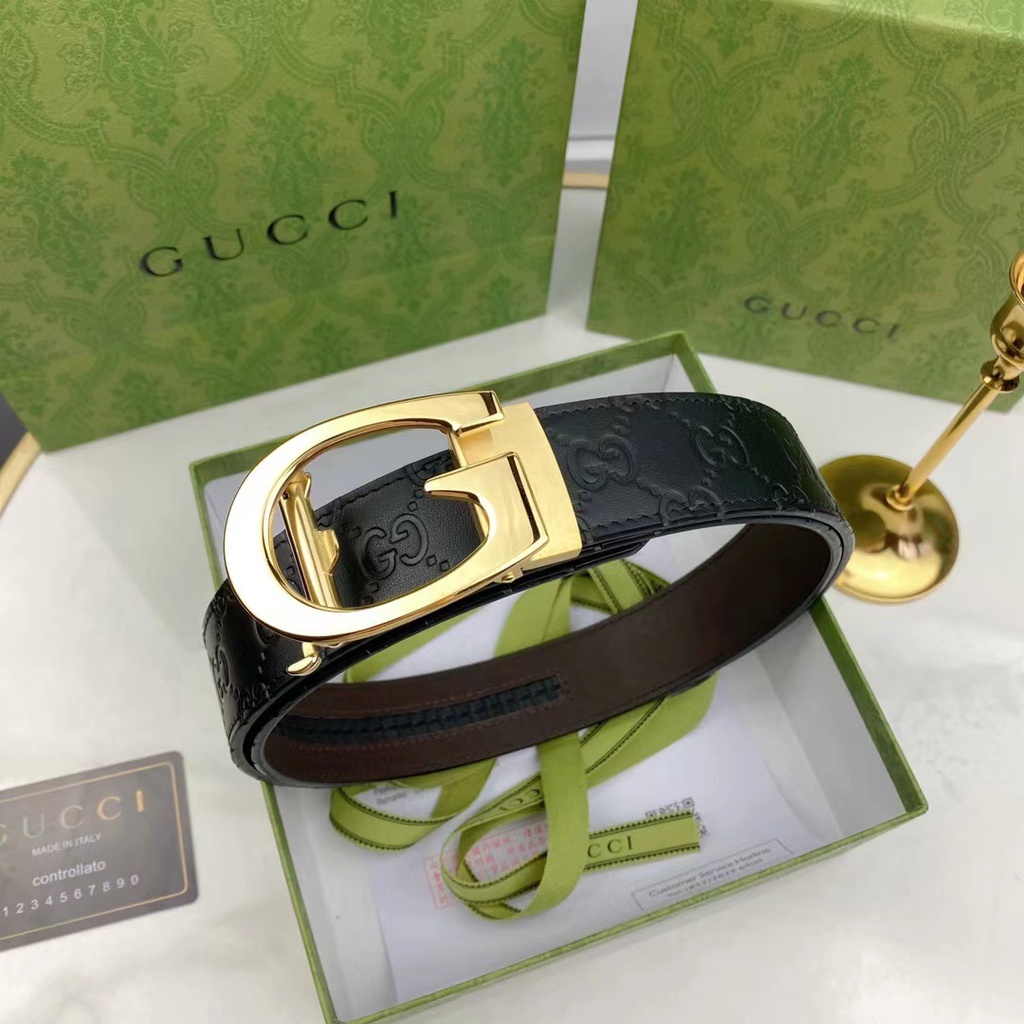 ของแท้-100-เข็มขัด-gucci-leather-belt-original-หนังแท