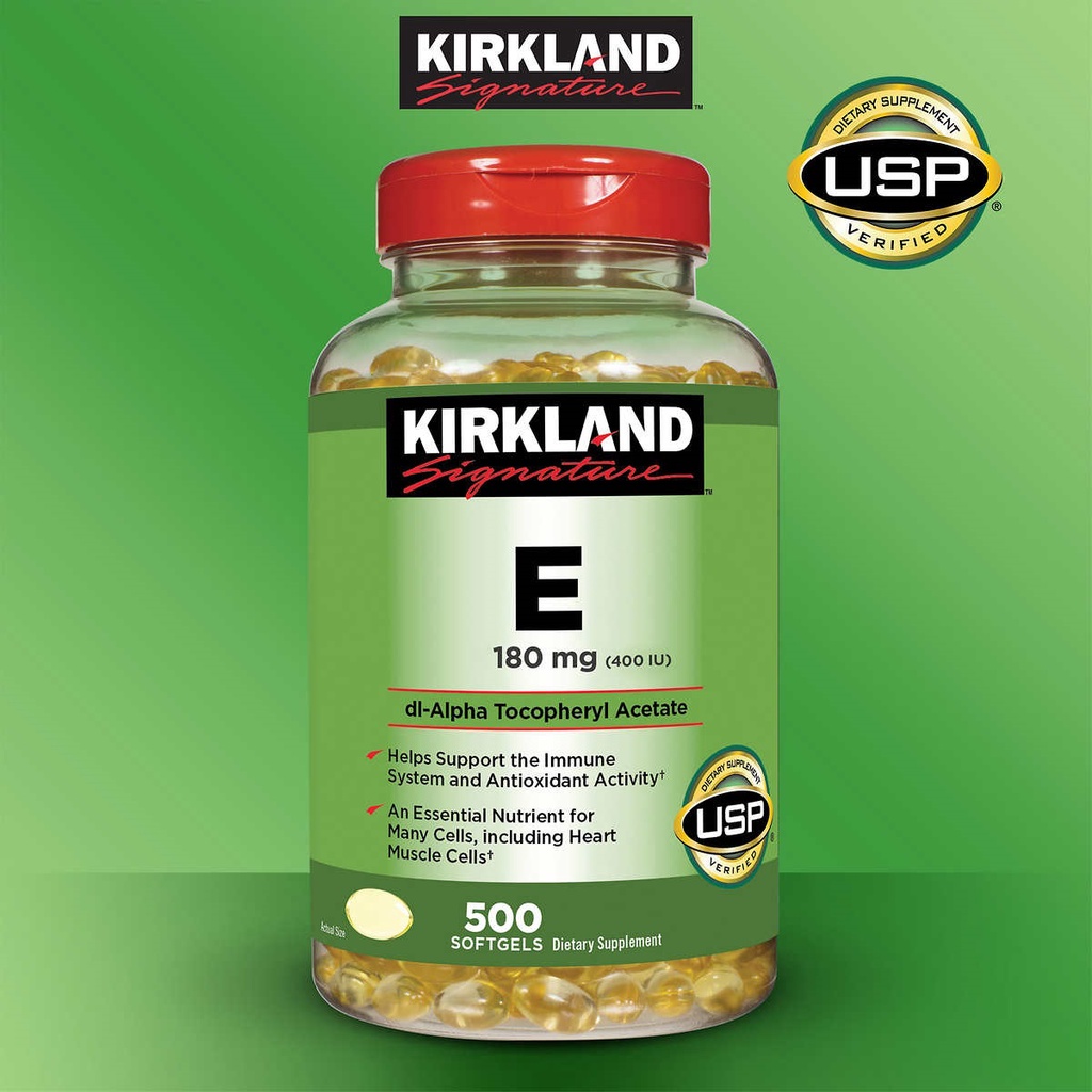 พร้อมส่ง-kirkland-signature-vitamin-e-180-mg-500-softgels-สินค้านำเข้าจากอเมริกา