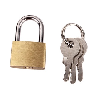 กุญแจล็อคประตูทองเหลืองขนาดเล็ก 3 ลูกกุญแจ