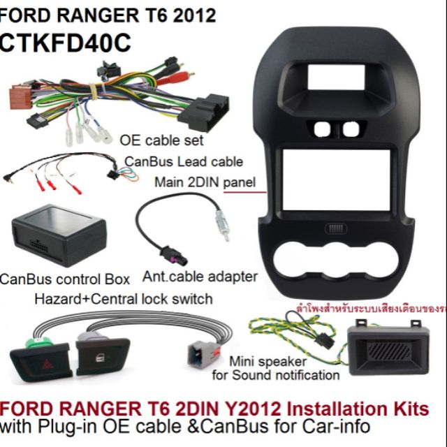 หน้ากากวิทยุ&อุปกรณ์FORD RANGER T6-