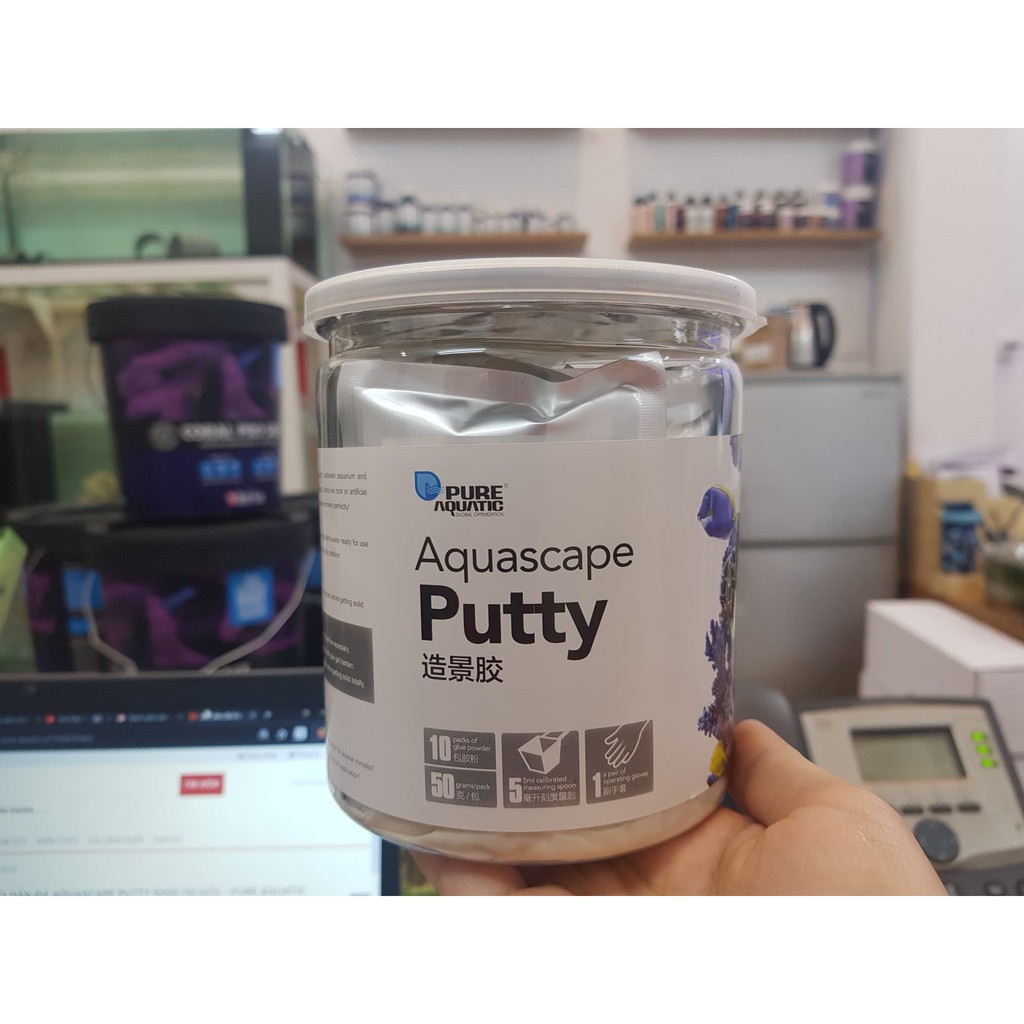 pure-aquatic-aquascape-putty-กาวสำหรับต่อหินเป็นโดยเฉพาะ-ติดง่ายไม่ทิ้งสารตกค้าง-ไม่เป็นอันตรายต่อปะการัง-กาวจัดหิน-50g