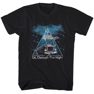 เสื้อยืดผ้าฝ้ายพิมพ์ลายคลาสสิก เสื้อยืด พิมพ์ลาย Def Leppard On Through The Night Album สําหรับผู้ชาย 209176