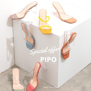PIPO-1 รองเท้าส้นสูง ส้นแก้ว 3 นิ้ว ส้นสูง(5-8cm.)