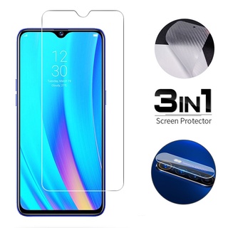 3 in 1 ฟิล์มเลนส์กล้อง + กระจกนิรภัยกันรอยหน้าจอ+ ฟิล์มกันรอย เคฟล่า ด้านหลัง Realme C2 C3 C11 C12 C15 C17