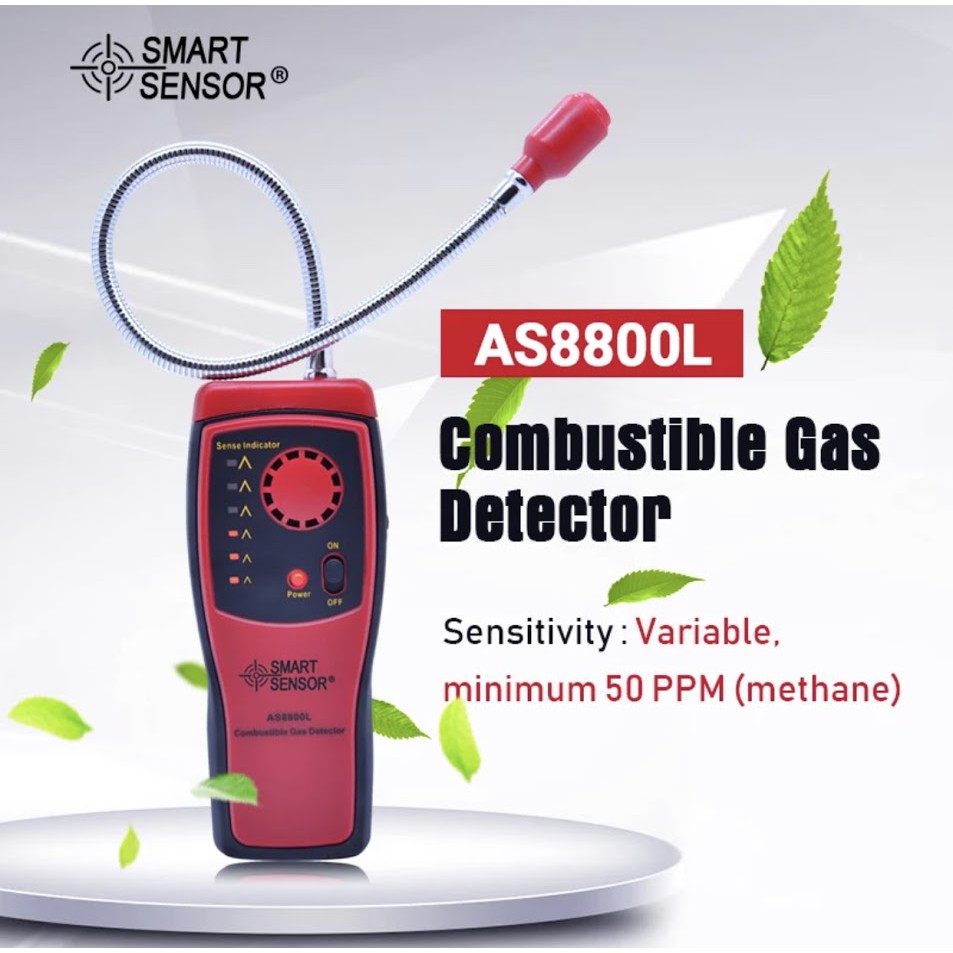 ราคาและรีวิวพร้อมส่ง SMART SENSOR AS8800L เครื่องวิเคราะห์ก๊าซยานยนต์มือถือเครื่องตรวจจับแก๊สแก๊สรั่ว Location Sound & Light ALARM