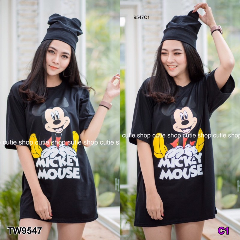 dress-oversized-เดรสสั้นสกรีน-mickey-mouse