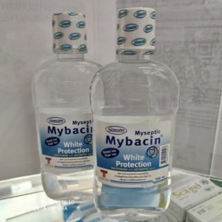 น้ำยาบ้วนปาก 500 ml.Mybacin สีขาว