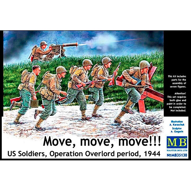 โมเดลประกอบฟิกเกอร์ทหาร-master-box-1-35mb35130-move-move-move-us-soldiers-operation-overlord-period-1944