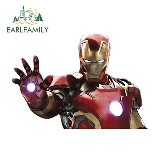 Earlfamily สติกเกอร์ ลายการ์ตูน Iron Man Marvel RV VAN JDM ขนาด 13 ซม. x 9.2 ซม. สําหรับติดตกแต่งหน้าต่างรถยนต์