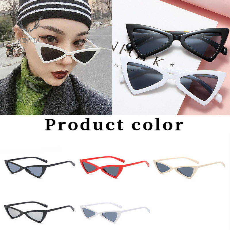 ภาพหน้าปกสินค้าผู้หญิงฮิปฮอปสามเหลี่ยมแมวตาแว่นกันแดด ผู้หญิงแว่นตาแฟชั่นแว่นตากันแดดสไตล์ย้อนยุค