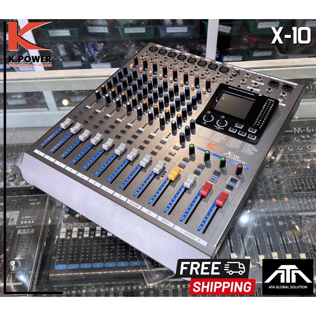 ส่งฟรี-digital-mixer-k-power-x-10-ดิจิตอล-มิกซ์เซอร์-10-channels-mixer-8-mono-2-stereo-k-power-x10