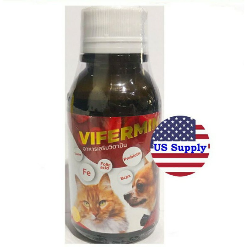 ภาพหน้าปกสินค้าVifermin (ชนิดน้ำ 100 ml) วิตามินบำรุงเลือด สุนัขแมว เลือดจาง ท้อง ให้นมลูก แม่พันธุ์
