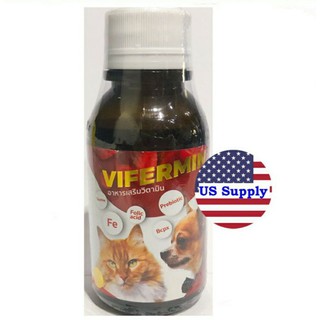 ภาพขนาดย่อของสินค้าVifermin (ชนิดน้ำ 100 ml) วิตามินบำรุงเลือด สุนัขแมว เลือดจาง ท้อง ให้นมลูก แม่พันธุ์