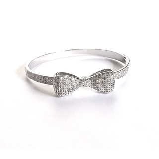 กำไลข้อมือ Platinum Plated ประดับเพชร CZ ดีไซน์สุดหรู ของจริงสวยน่ารักมากค่ะ