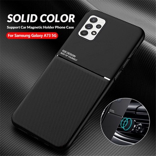 Plain Matte Protection Phone Cover For Samsung Galaxy A73 5G Case Sumsung A 73 6.7" SM-A736B 2022 Car Magnetic Holder Slim Coque