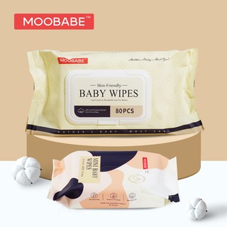 ถูกที่สุด|ส่งไวMOOBABE Baby Wipes ผ้าอ้อม ทิชชู่เปียก 80 แผ่น ทิชชู่เปียกสําหรับเด็ก กระดาษเปียก ทิชชูเปียก ผ้าเปียก