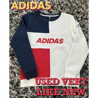 แท้ 💯% Used Adidas Sweater เสื้อสเว็ตเตอร์แบรนด์เนม ลายนี้หายากสุดๆ เสื้อ size 140 จากช้อปที่ญี่ปุ่น