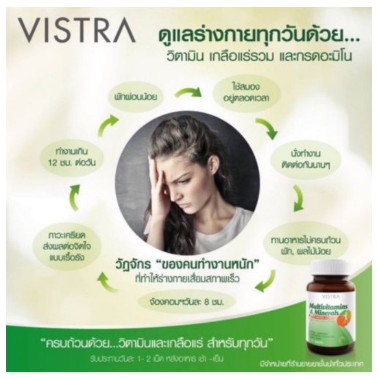 vistra-multivitamins-มัลติวิตามินและแร่ธาตุผสมกรดอะมิโน-50-เม็ด