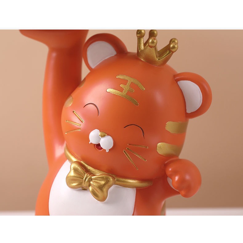 แมวนำโชค-ใส่มงกุฎ-ถือถาด-porch-crown-lucky-cat-แมวประดับ-ที่เก็บเครื่องประดับ-กระปุกออมสิน-กุญแจ-ตกแต่งสำนักงาน