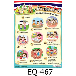 เด็กเอ๋ยเด็กดี EQ-476 สื่อโปสเตอร์ภาพ กระดาษ หุ้มพลาสติก