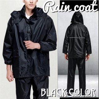 สินค้า ชุดกันฝน เสื้อพร้อมกางเกง ยี่ห้อFenjin99 มีกระเป๋าใส่ ผ้าหนาทนทาน สีดำ