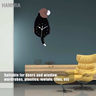 HAMMIA นาฬิกาแขวนผนัง 3D มีกาวในตัว กันน้ํำ เสียงเงียบ ลายสุนัข พร้อมหาง สําหรับหน้าต่าง ห้องนั่งเล่น