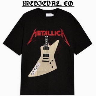 เสื้อยืดโอเวอร์ไซส์เสื้อยืด พิมพ์ลายกีตาร์ METALLICA GUITAR วงดนตรีร็อก พรีเมี่ยม สีดํา สําหรับผู้ชาย และผู้หญิง 24SS-3X