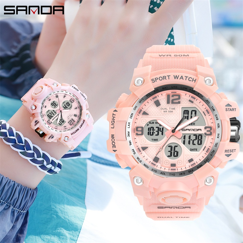 ภาพหน้าปกสินค้าSanda นาฬิกาข้อมือสตรีแฟชั่นกันน้ำนาฬิกาสปอร์ตดิจิตอลสุดหรูสำหรับผู้หญิง 942 จากร้าน sanda.th บน Shopee