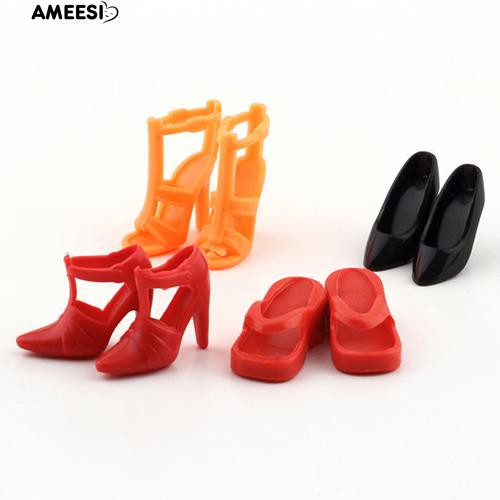 ameesi-ลักษณะที่แตกต่าง-12-คู่สีสันน่ารัก-assorted-สำหรับตุ๊กตาบาร์บี้-doll-รองเท้า