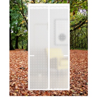 ม่านประตูกันแอร์สีขาว(100*210 cm(รุ่นพรีเมียม เทปตีนตุ๊กแก พร้อมสายรัดผ้าม่าน)