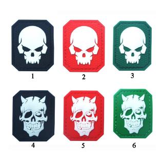 Skull PVC Patch Skull Luminous Badges Tactical Military Airsoft Equipment Wargame Glow in Dark Patch