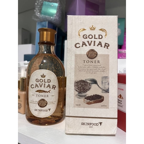 พร้อมส่ง-skinfood-gold-caviar-ex-toner-145ml-แพคเก็จล่าสุด-โทนเนอร์ที่ช่วยปรับผิวให้เรียบเนียน