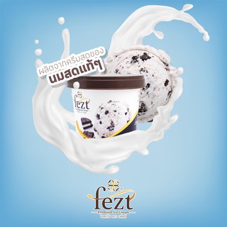 เฟซท์ ไอศรีมพรี่เมี่ยม (Fezt Ice cream Premium)   ขนาด 75 g. รสคุกกี้แอนด์ครีม (COOKIESN CREAM) จำนวน 12 ถ้วย