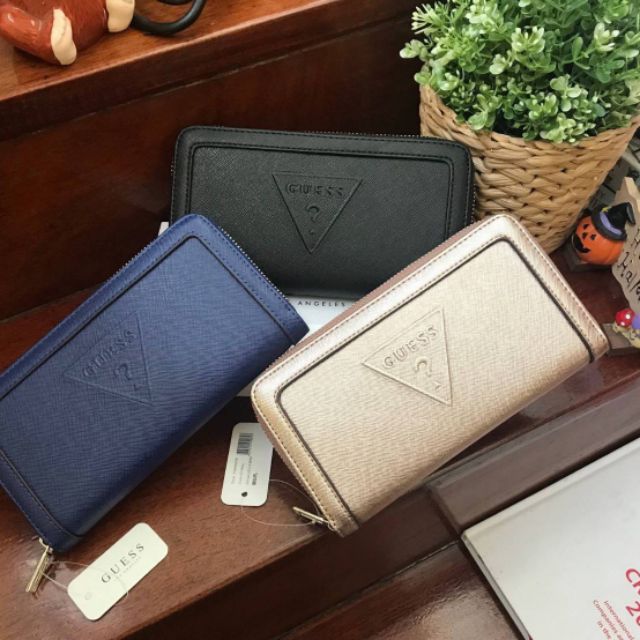 outlet-guess-factory-long-wallet-2018-กระเป๋าสตางค์ใบยาวซิปรอบหนัง-saffiano