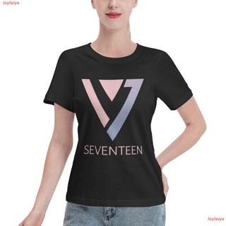 เสื้อยืดผ้าฝ้ายCOTTON loylaiya แฟชั่นสบายๆ เสื้อ เซเวนทีน Seventeen KPOP SVT Carats Logo Design Classic T-Shirt Casual T