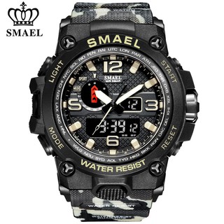 ภาพหน้าปกสินค้านาฬิกาข้อมืออิเล็กทรอนิกส์ ลายพราง กีฬา SMAEL 1545B กันน้ำ 30 เมตร สำหรับผู้ชาย ที่เกี่ยวข้อง