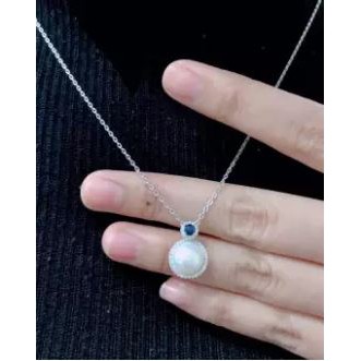 real-925-sterling-silver-necklace-pendant-with-sapphire-and-fresh-water-pearl-surrounded-by-clear-diamonds-na979-sa