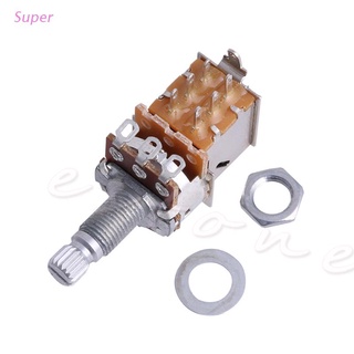 ภาพขนาดย่อของสินค้าSuper B500K Potentiometer Push Pull Switch Splined DPDT Pot Shaft18mm Electric Guitar Tone Volume Parts