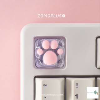 *สินค้าพร้อมส่ง* Zomoplus คีย์แคป คีย์แคปอุ้งเท้าแมว 3D Printed Resin &amp; Silicone Transparent Kitty Paw Artisan Keycap