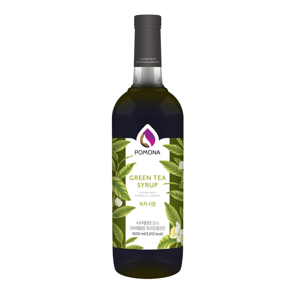 pomona-green-tea-syrup-โพโมนา-ไซรัปชาเขียว-1000ml-ไซรัปพรีเมียม-ผลิตจากประเทศเกาหลี