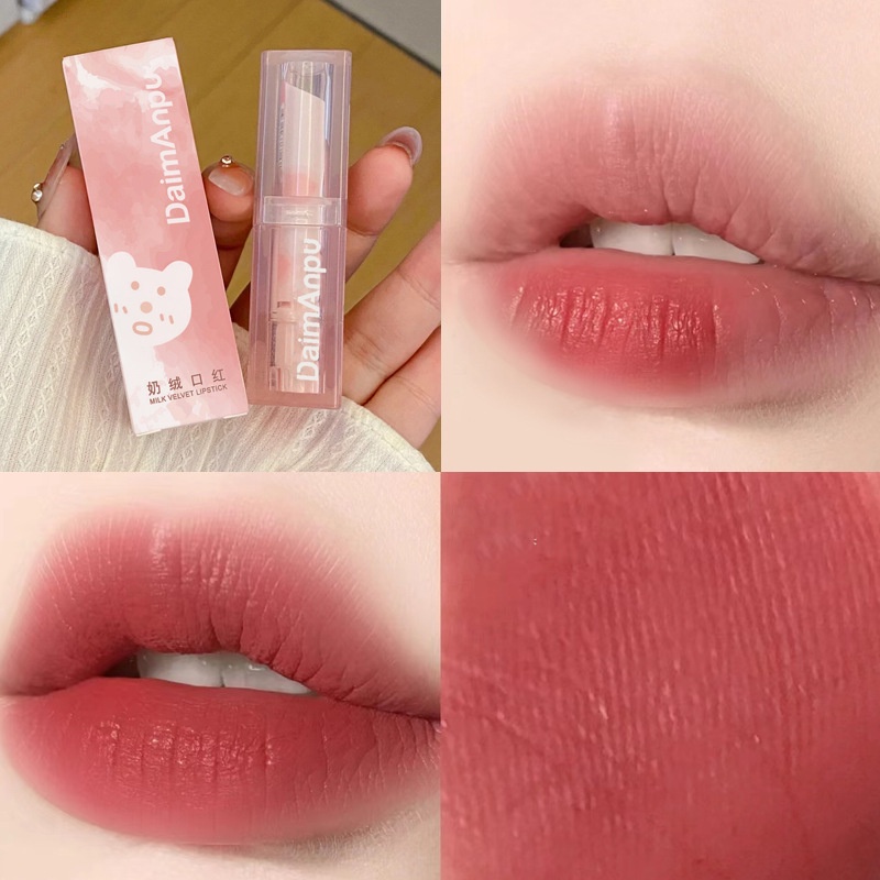 daimanpuลิปสติกเนื้อแมทกำมะหยี่-สีเเดงอิฐส้มอิฐ-กันน้ำติดทนนาน-lipstickเครื่องสำอาง-ลิปสติก-130