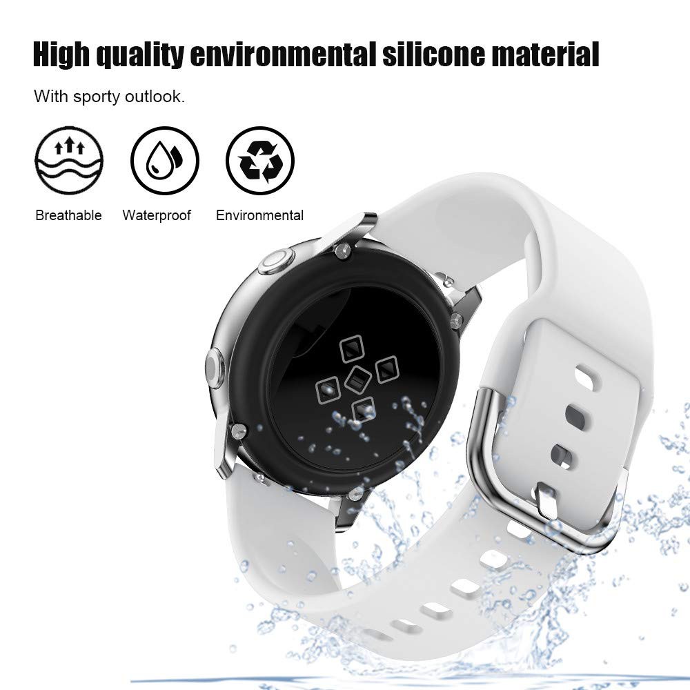 ภาพสินค้า20mm สายนาฬิกาซิลิโคน สำหรับนาฬิกา Samsung Galaxy Watch Active 1 2 40mm 44mm watch 5 watch5 pro watch4 watch 4 classic 42mm 46mm จากร้าน yulong.th บน Shopee ภาพที่ 3