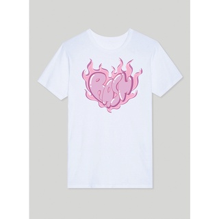 เสื้อยืดเเนวสตรีท เวอร์ชั่นเกาหลี RASH Heart #22009-1 BW1