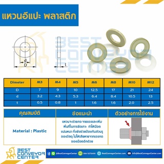 แหวนอีแปะ พลาสติก (Plastic) ขนาด M3,M4,M5,M6,M8,M10