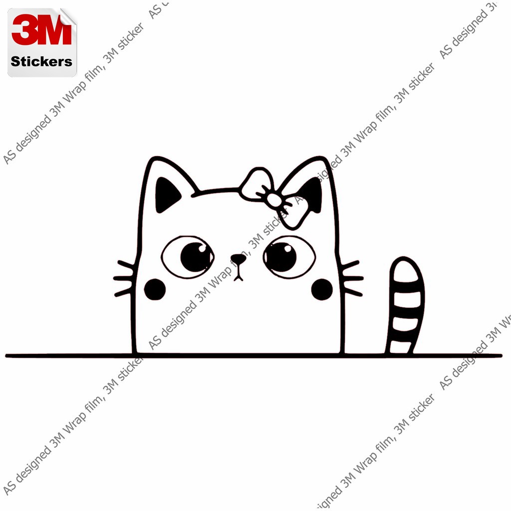 แมว-น่ารัก-สติ๊กเกอร์-3m-ลอกออกไม่มีคราบกาว-cat-no-1-removable-3m-sticker-สติ๊กเกอร์ติด-รถยนต์-มอเตอร์ไซ