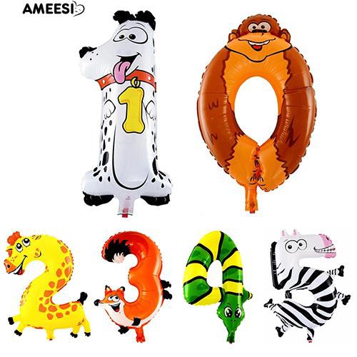 ameesi-จำนวนสัตว์ฟอยล์บอลลูนงานเลี้ยงสังสรรค์สำหรับเด็กงานเลี้ยงเด็กบอลลูน